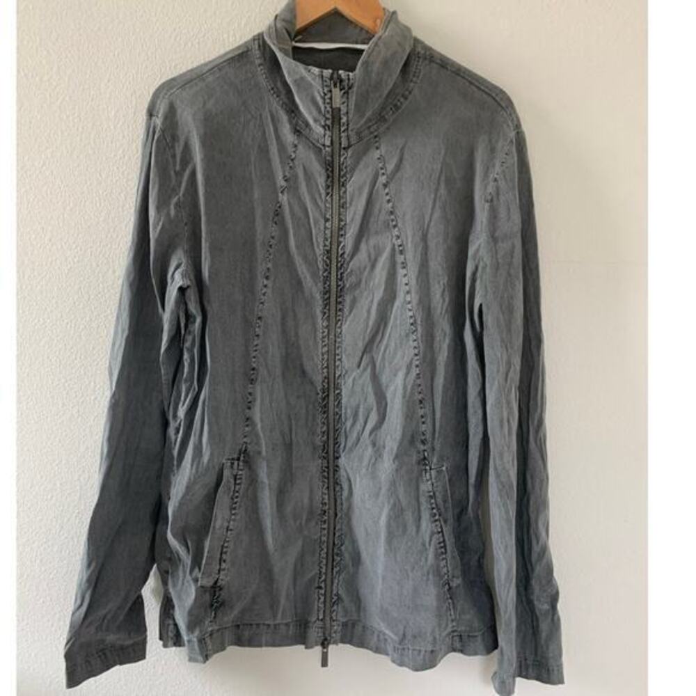 PRIMORDIAL IS PRIMITIVE Zip Up Jacket In Dark Grey Made‎ in Italy